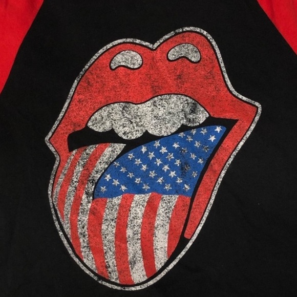 Rolling Stones Lips Raglan Concert T-Shirt - Picture 2 of 6